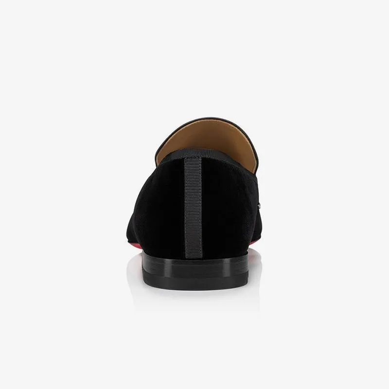 Patchwork Velvet Loafers Tassel Plain Calf