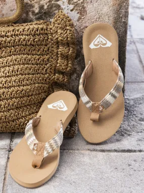 Roxy Porto Raffia Flip-Flops - Fall Leaf Multi