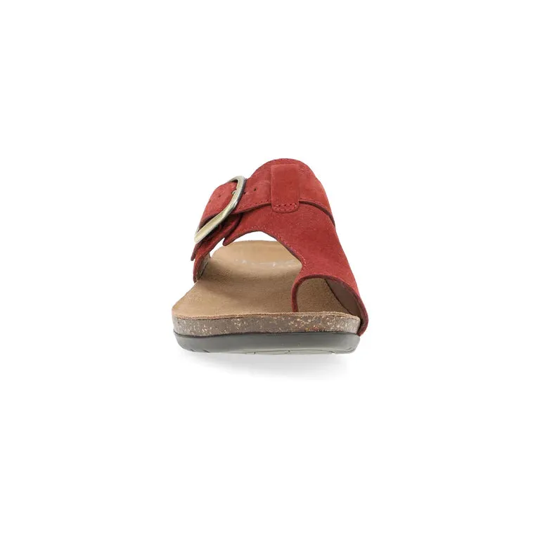 Rylee Stylish Buckled Slide Sandal in Cayenne