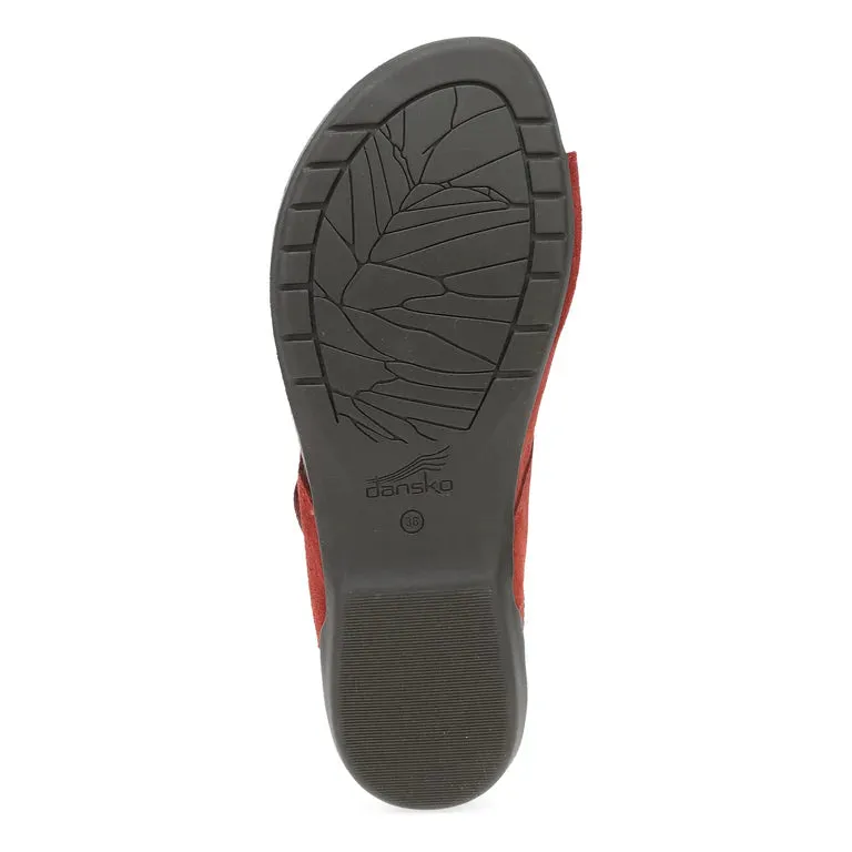 Rylee Stylish Buckled Slide Sandal in Cayenne