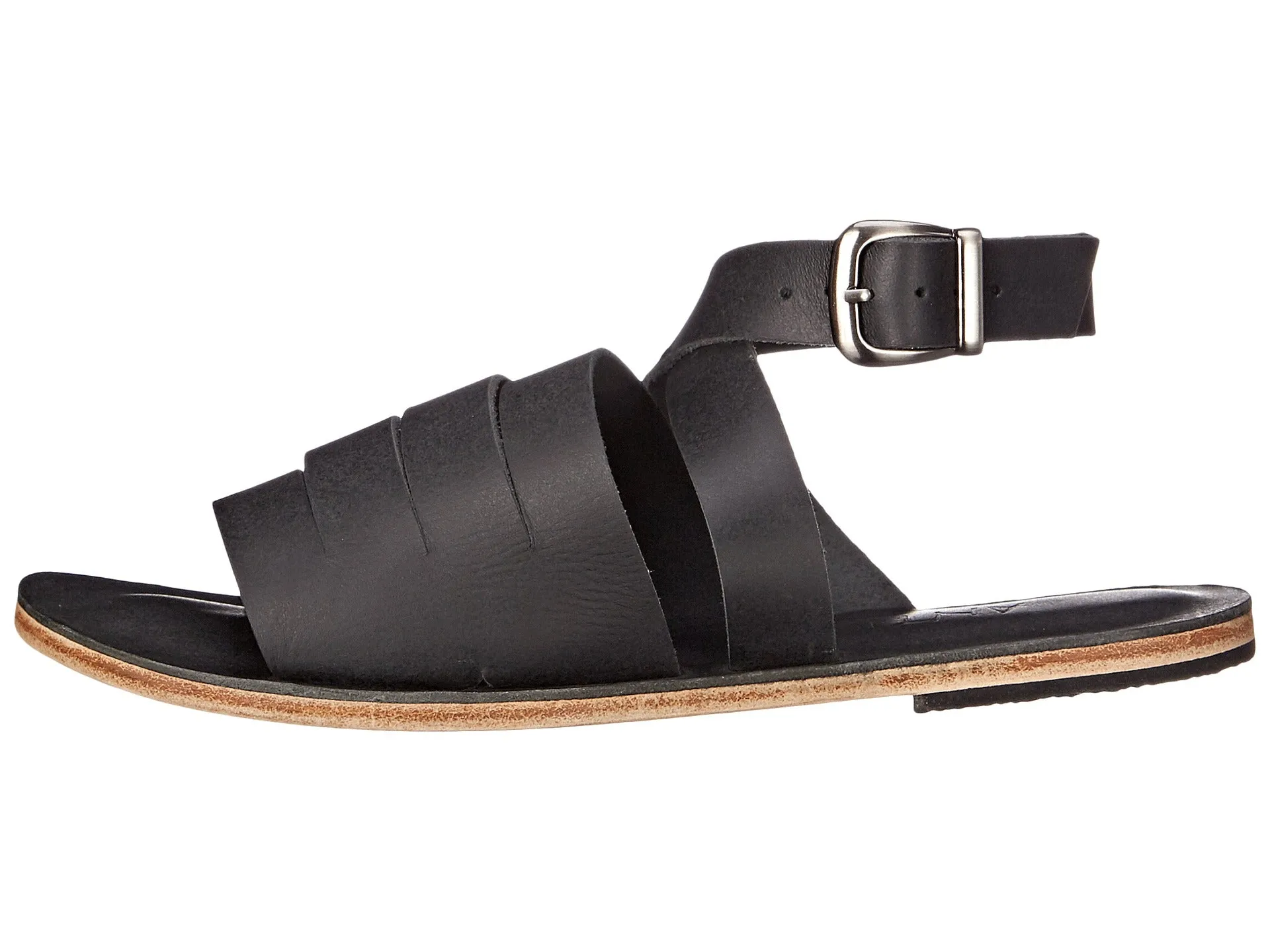 Santa Monica Blvd - Cross Anklet Buckle Sandals | Black