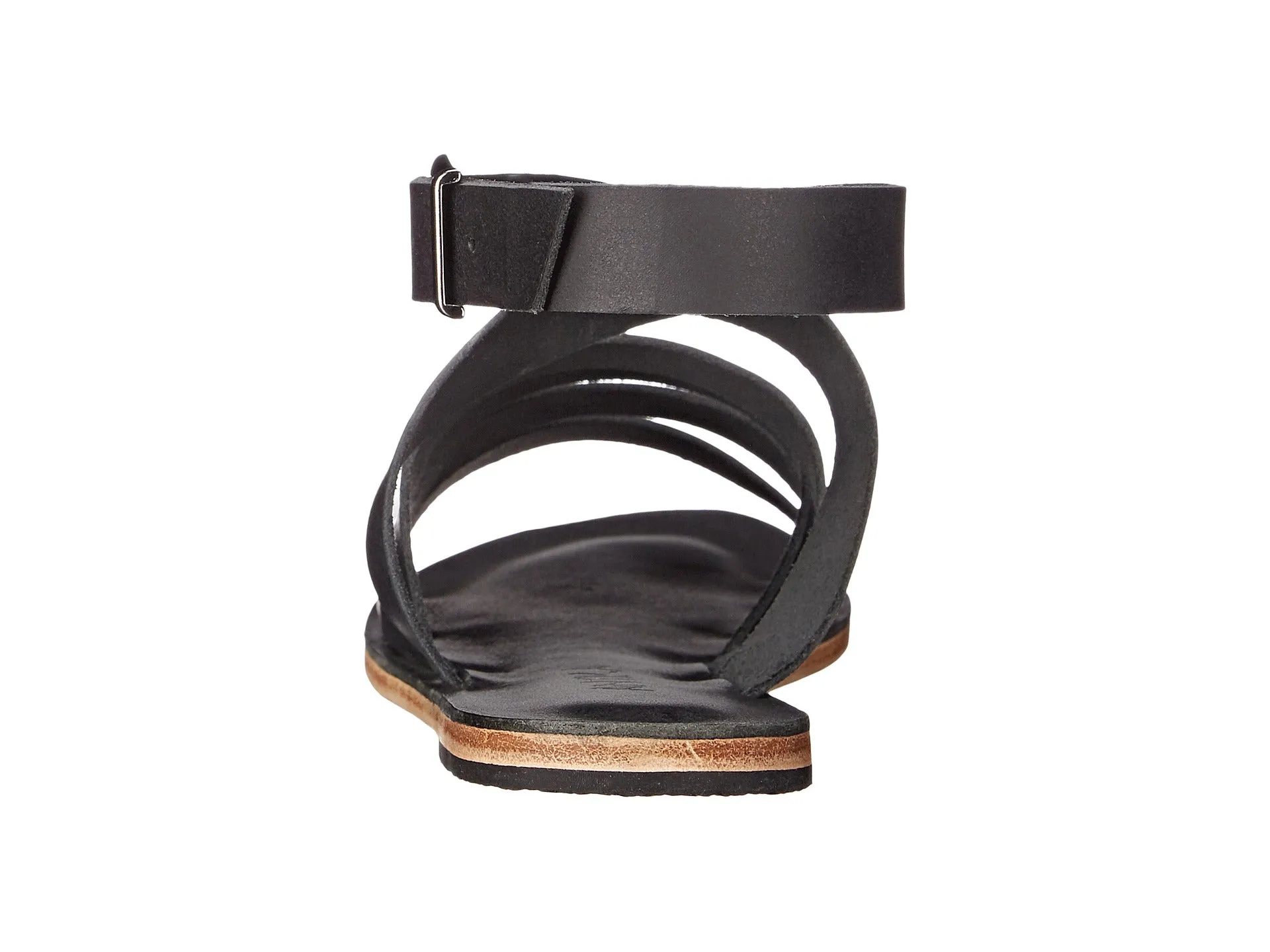 Santa Monica Blvd - Cross Anklet Buckle Sandals | Black