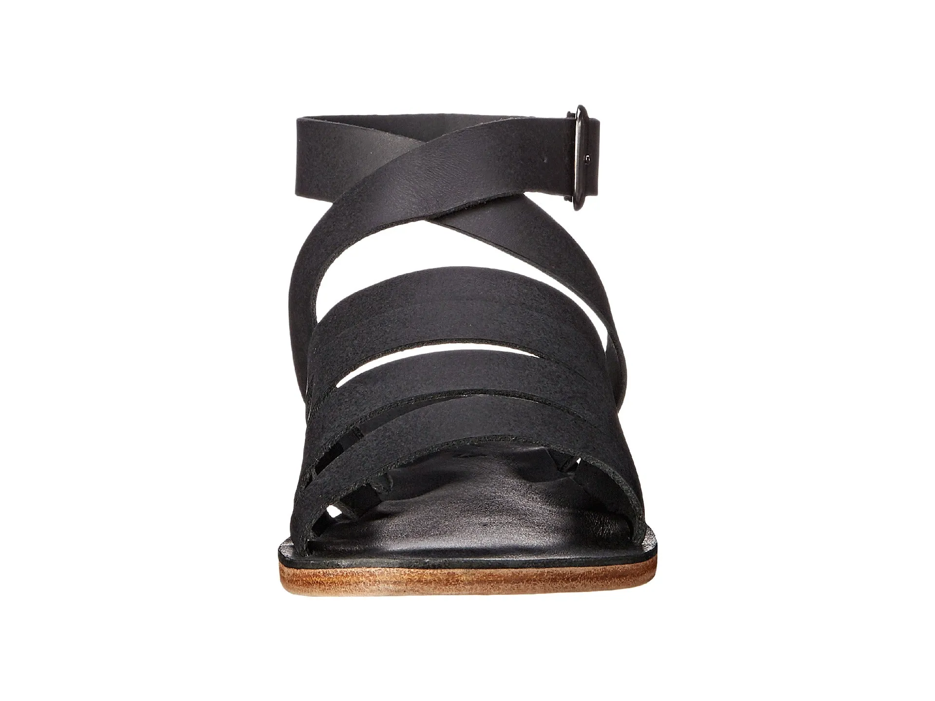 Santa Monica Blvd - Cross Anklet Buckle Sandals | Black