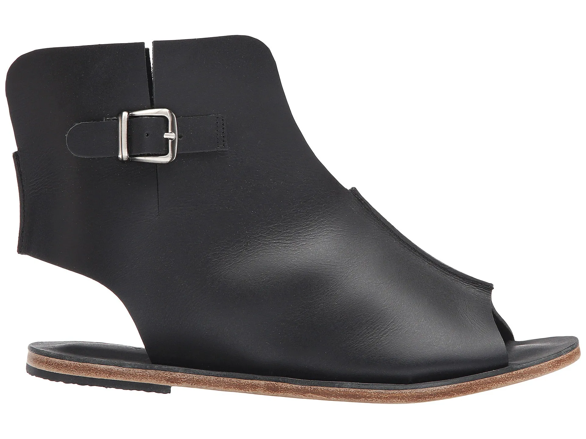 Santa Monica Blvd - Cross Anklet Buckle Sandals | Black