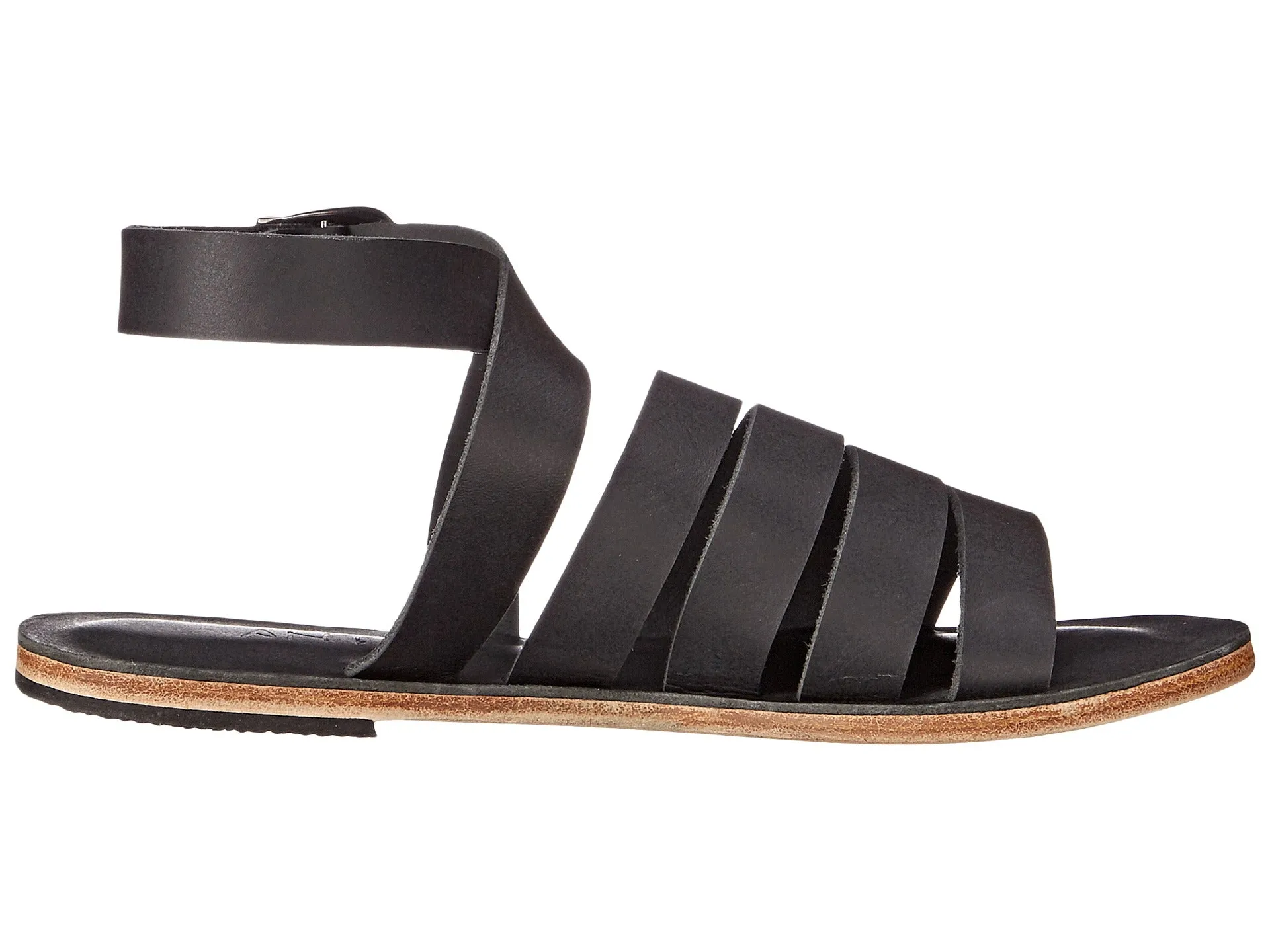 Santa Monica Blvd - Cross Anklet Buckle Sandals | Black