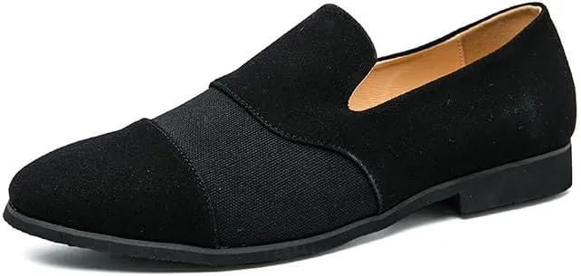 Santimon Mens Suede Leather Slip On Loafers Breathable Penny Loafers for Men Lightweight Driving Boat Shoes