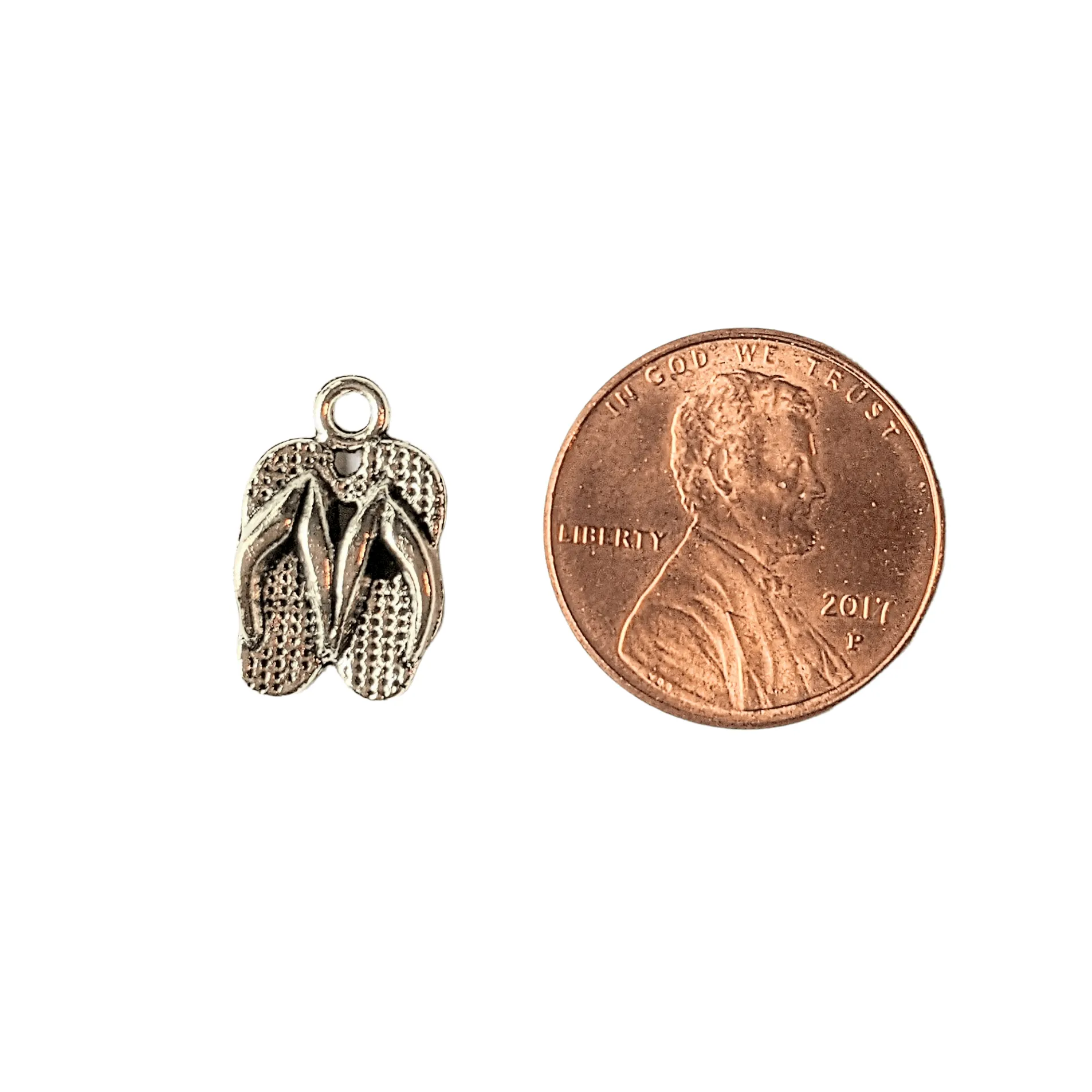 Silver Tiny Flip flops Charm