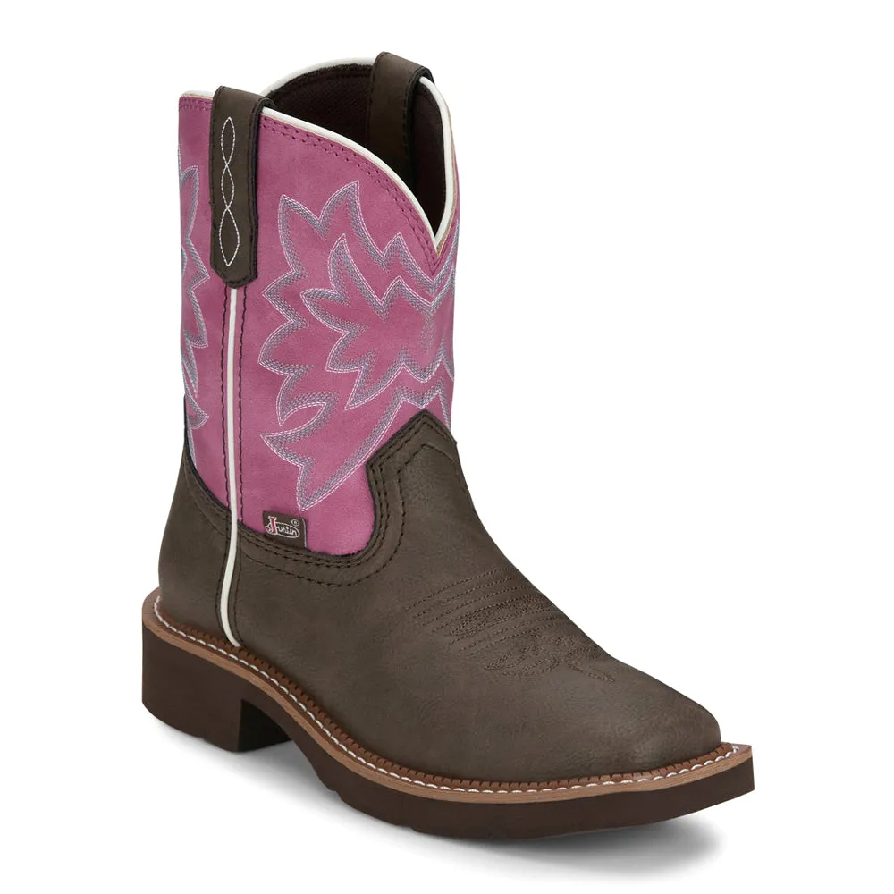 Sunny Rose Embroidered Square Toe Cowboy Boots