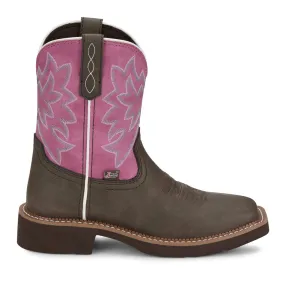 Sunny Rose Embroidered Square Toe Cowboy Boots