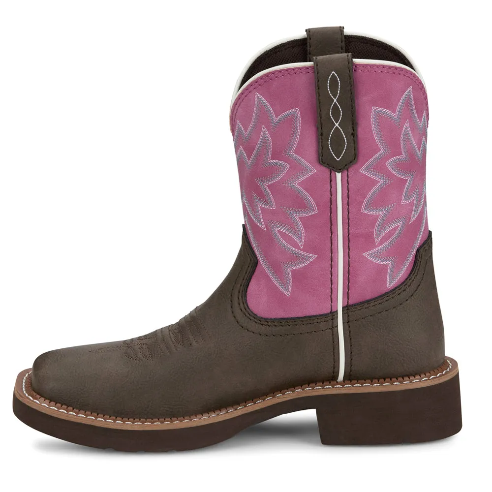 Sunny Rose Embroidered Square Toe Cowboy Boots