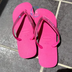 Thick Strap embellished Havaianas - 3 Rows *