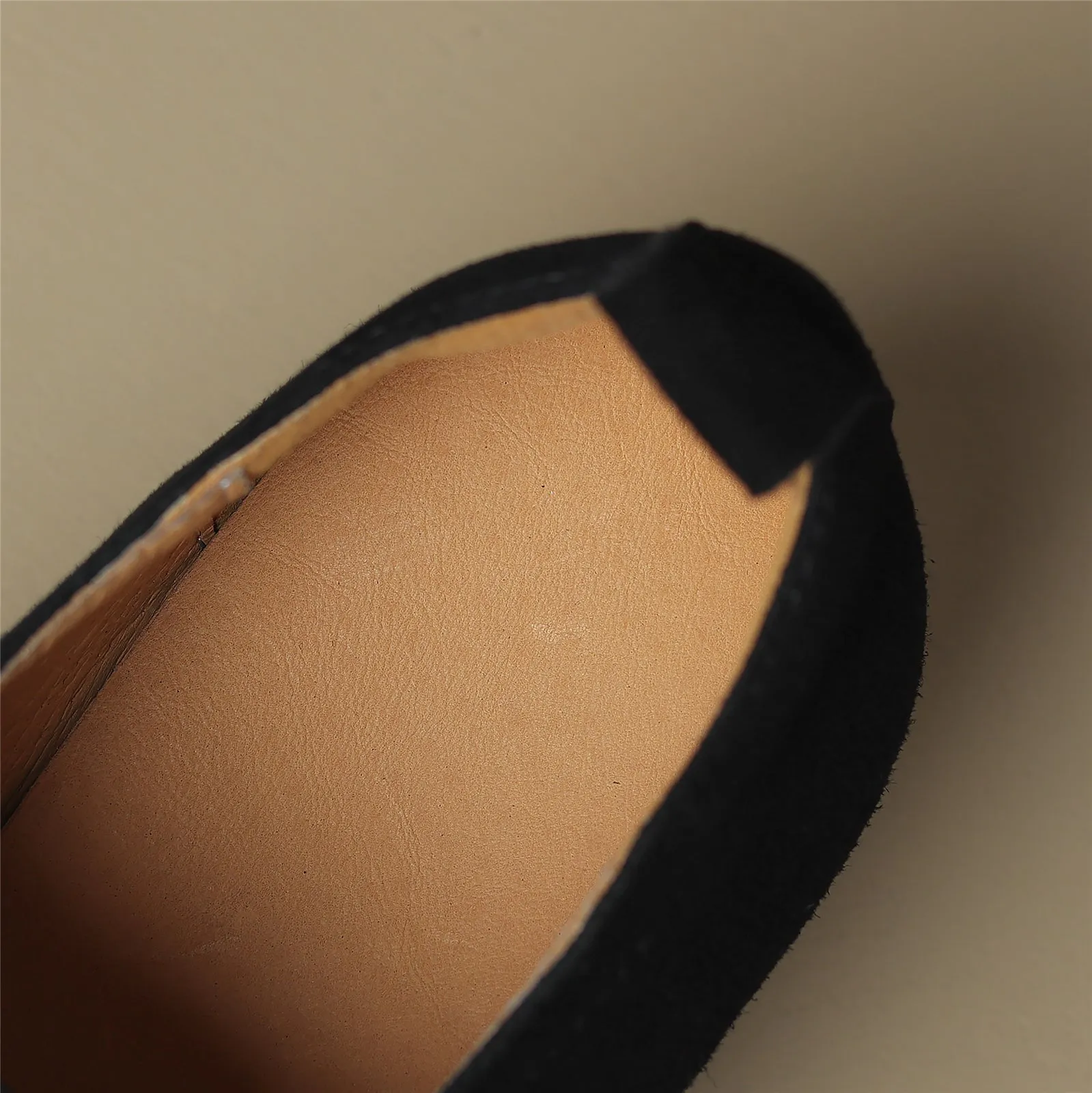 TinaCus Women Handmade Suede Leather Lace Up Square Toe Flat Shoes