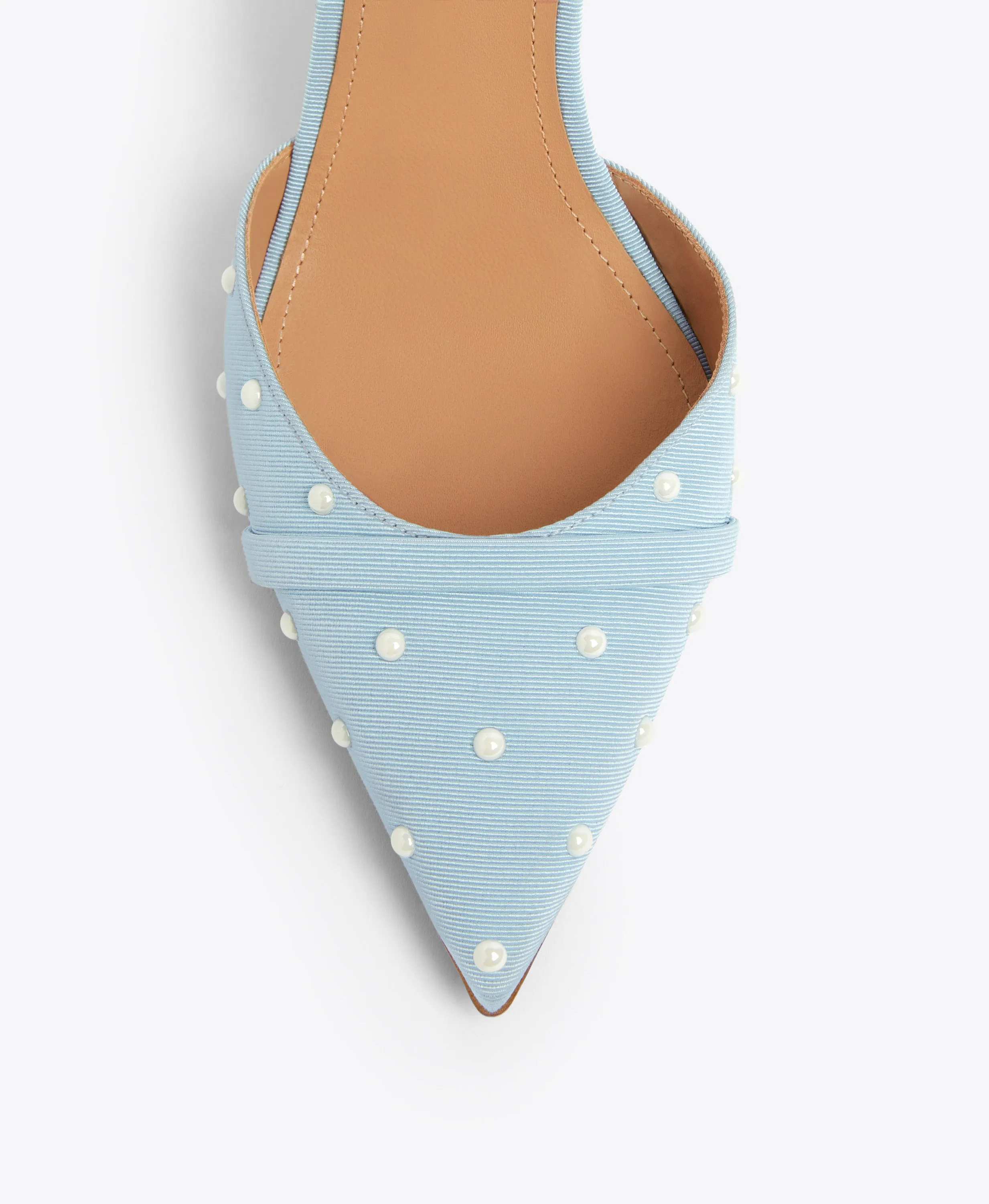 Uma 80 Sky Blue Grosgrain Mules