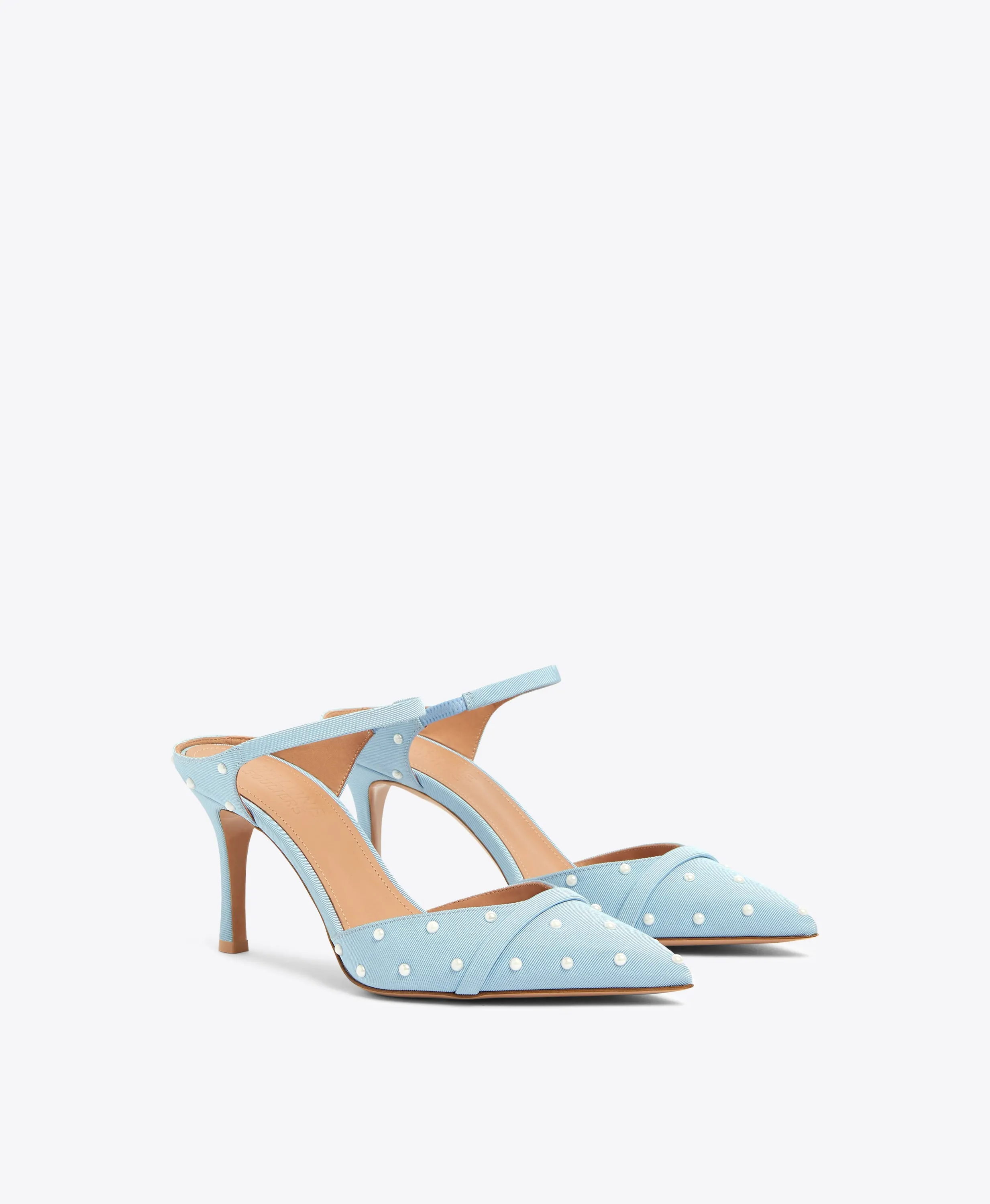 Uma 80 Sky Blue Grosgrain Mules