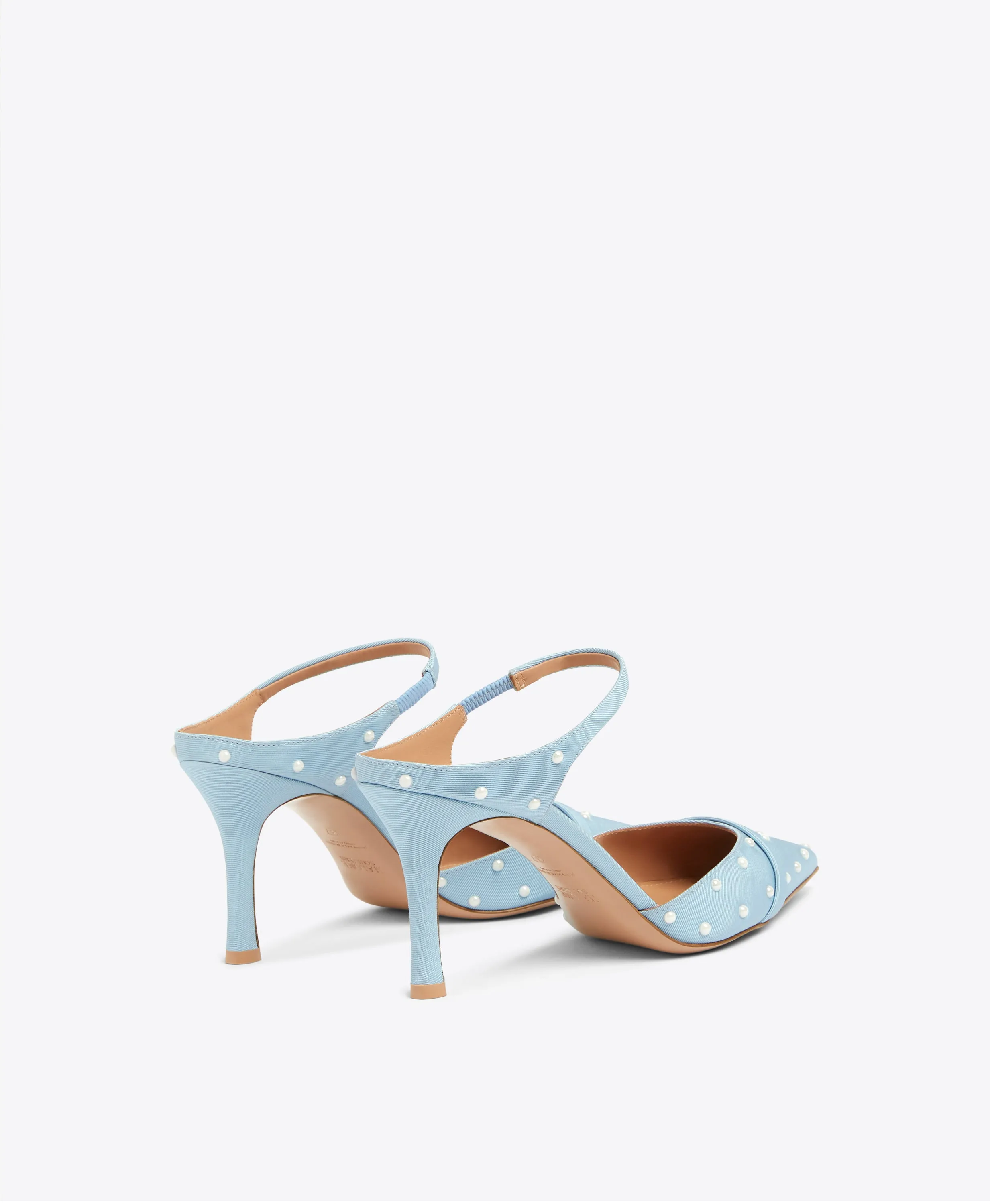 Uma 80 Sky Blue Grosgrain Mules