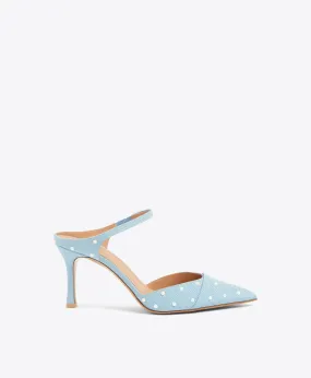 Uma 80 Sky Blue Grosgrain Mules