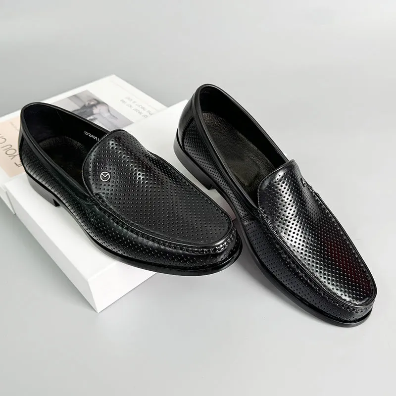 Veltique Glide Croc-textured Loafers