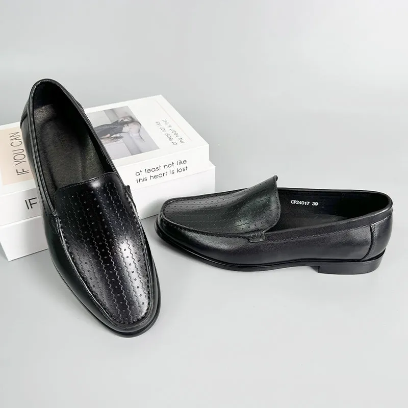 Veltique Glide Croc-textured Loafers