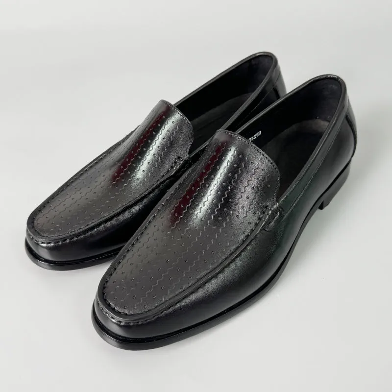 Veltique Glide Croc-textured Loafers