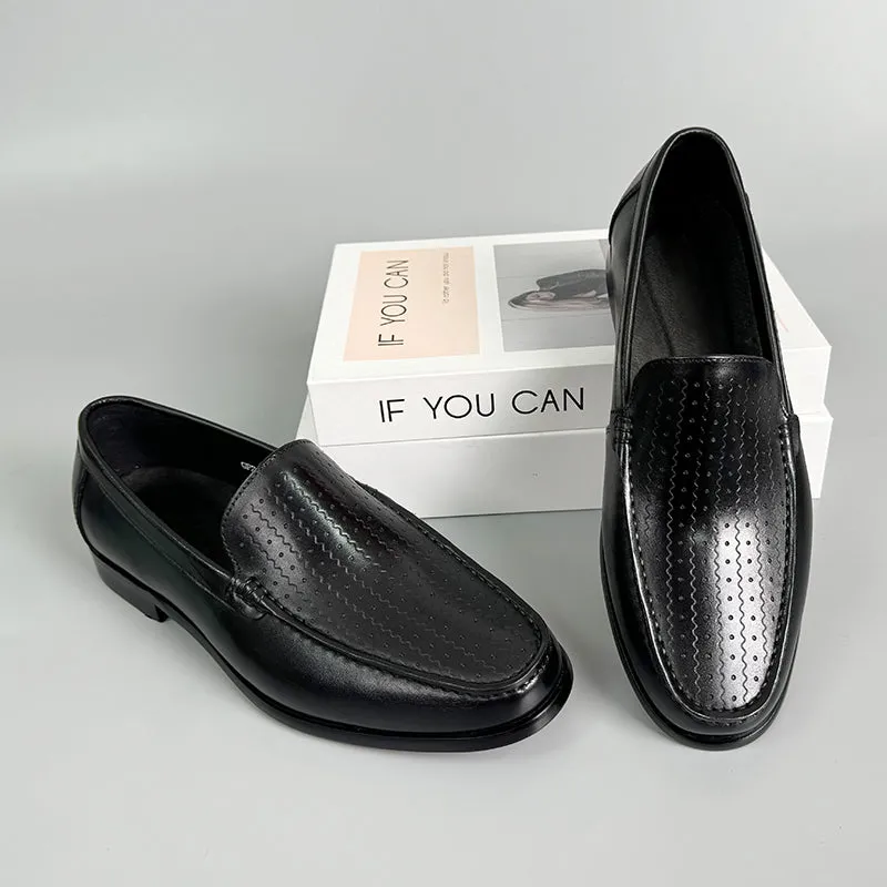 Veltique Glide Croc-textured Loafers