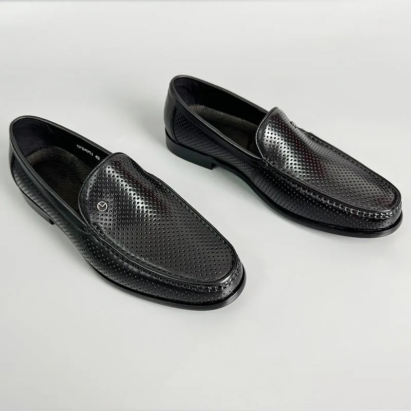 Veltique Glide Croc-textured Loafers