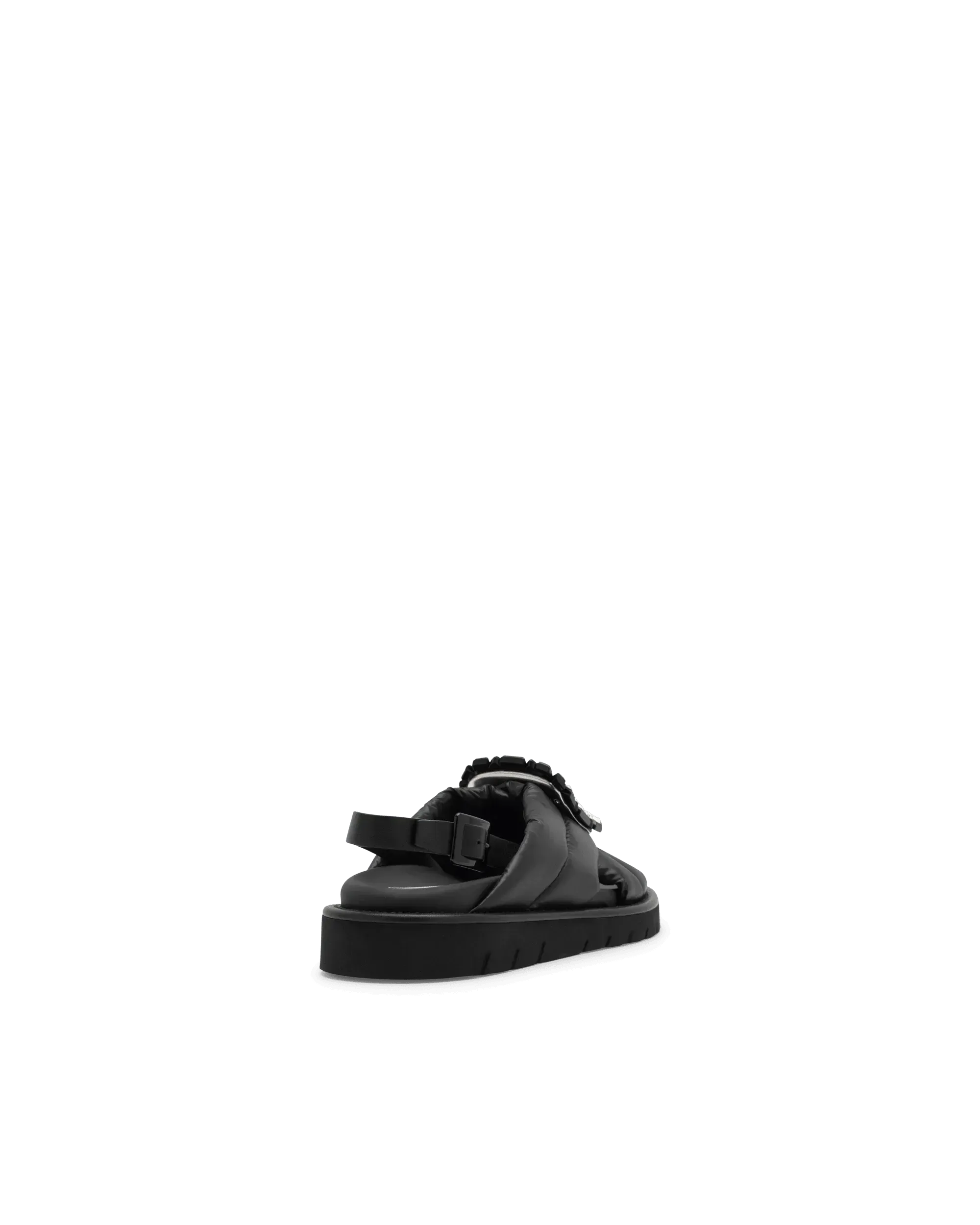 Viv Winter Puffy Strass Buckle Sandals