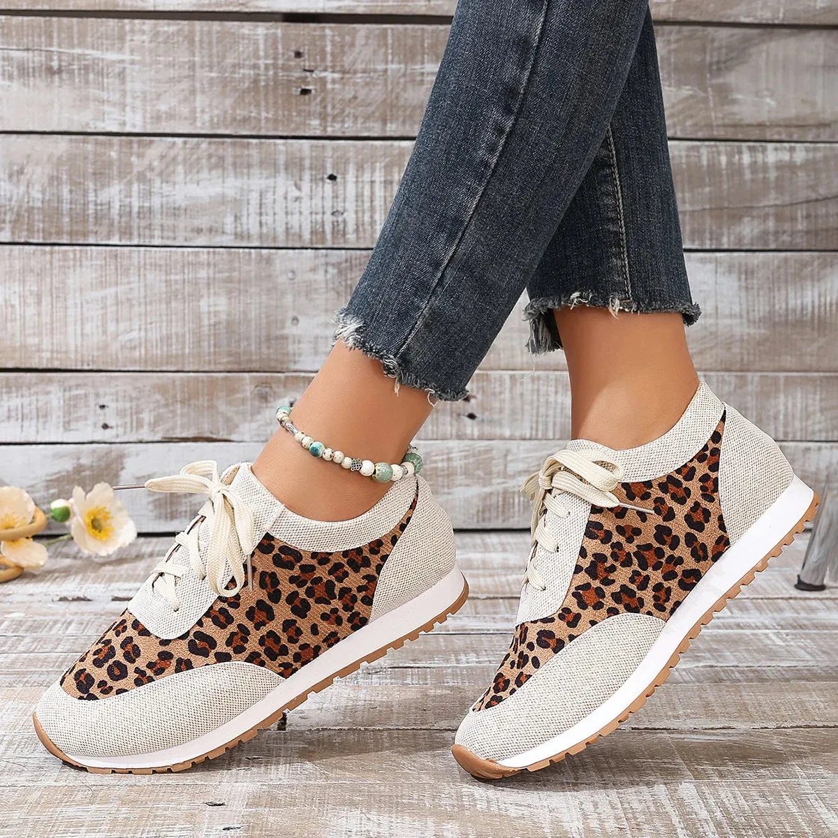 Women Casual Shoes Autumn Platform Leopard