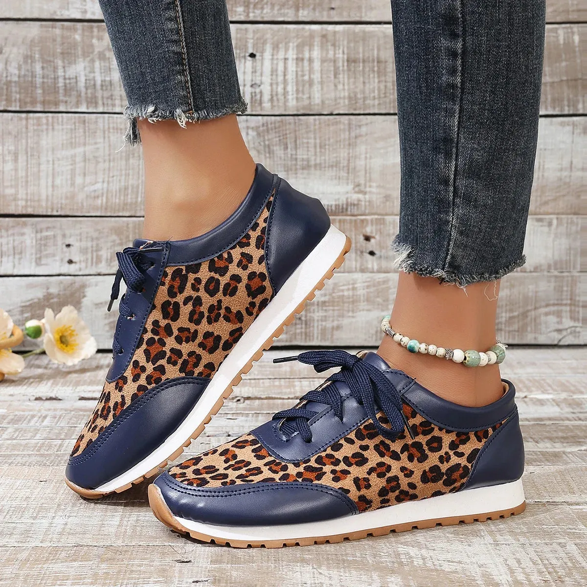 Women Casual Shoes Autumn Platform Leopard