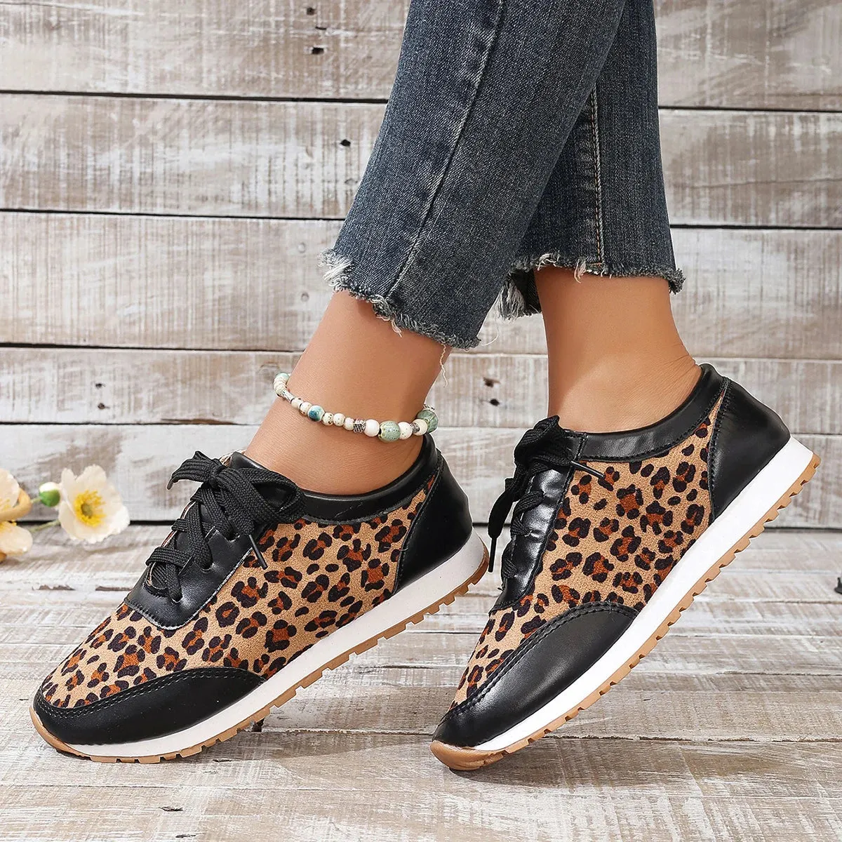 Women Casual Shoes Autumn Platform Leopard