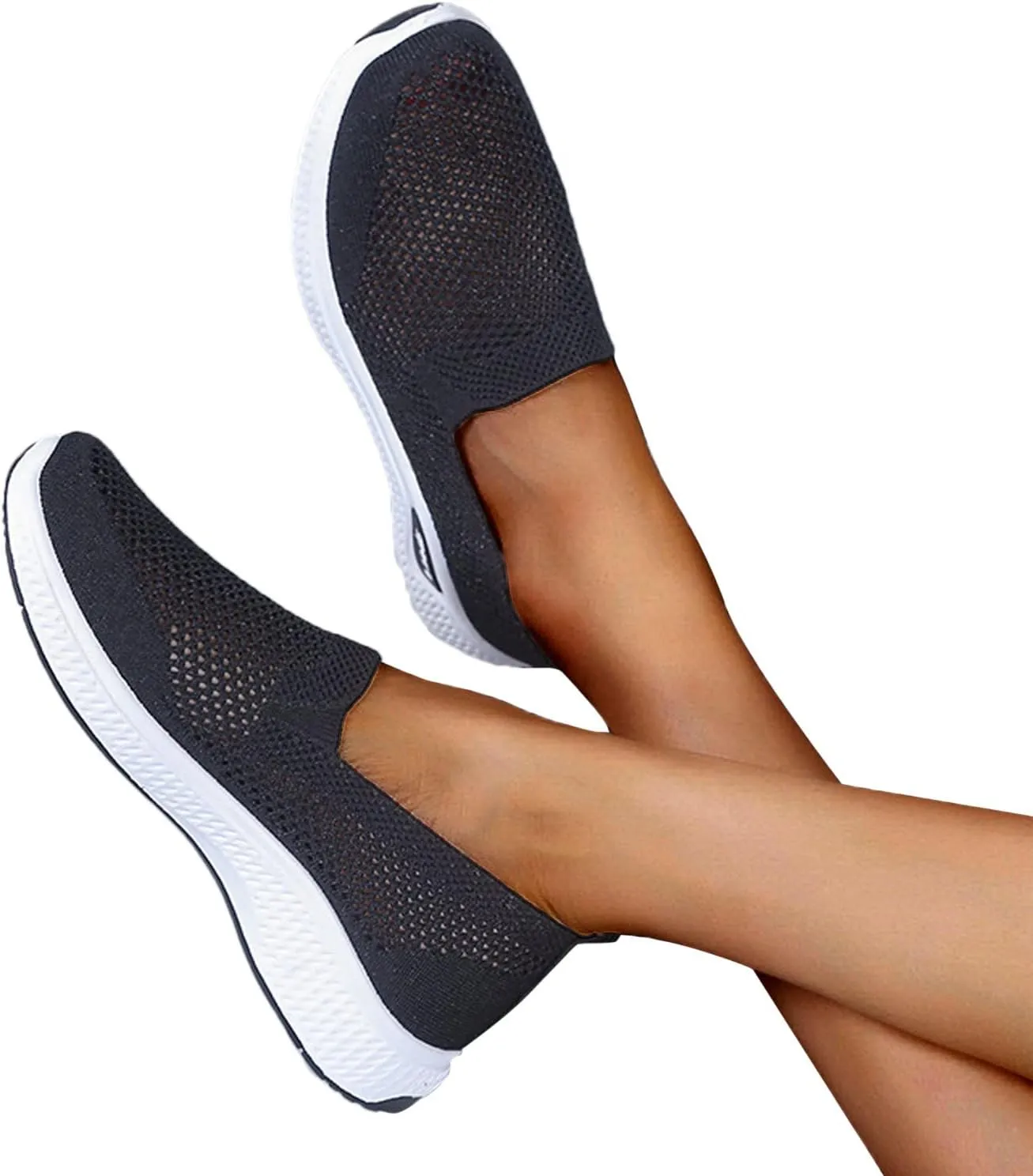 Women's Breathable Mesh Orthopedic Sneakers Casual Fashion Non-Slip Walking Shoes Comfortable Soft Sole Slip-on Loafers Tennis Shoes