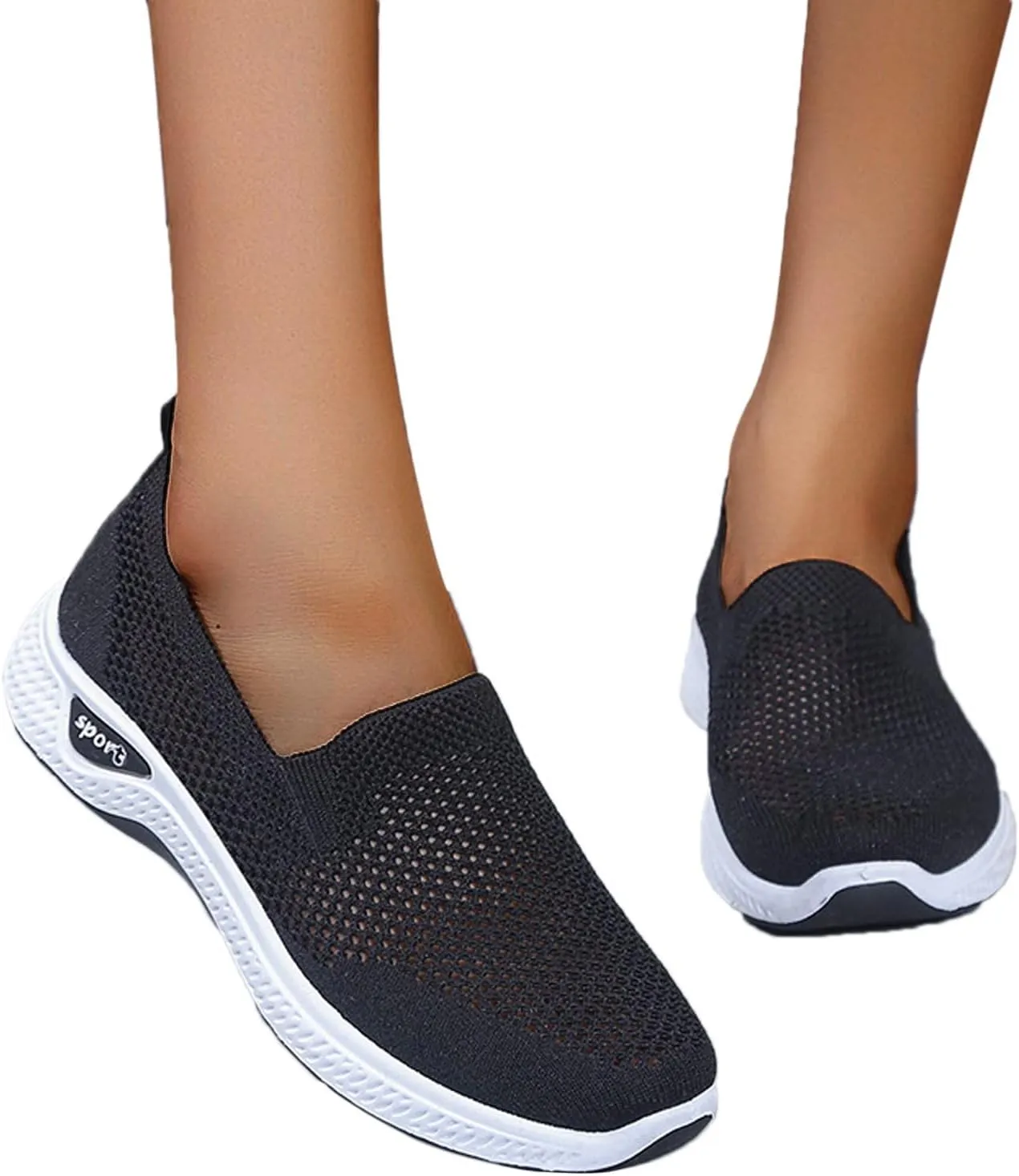 Women's Breathable Mesh Orthopedic Sneakers Casual Fashion Non-Slip Walking Shoes Comfortable Soft Sole Slip-on Loafers Tennis Shoes