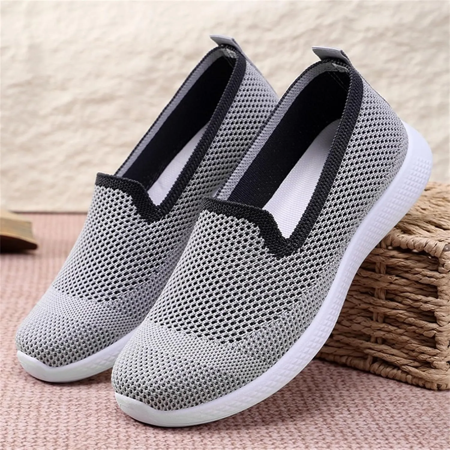 Women's Breathable Mesh Orthopedic Sneakers Comfortable Fashion Non-Slip Walking Shoes Casual Soft Sole Slip-on Loafers Tennis Shoes