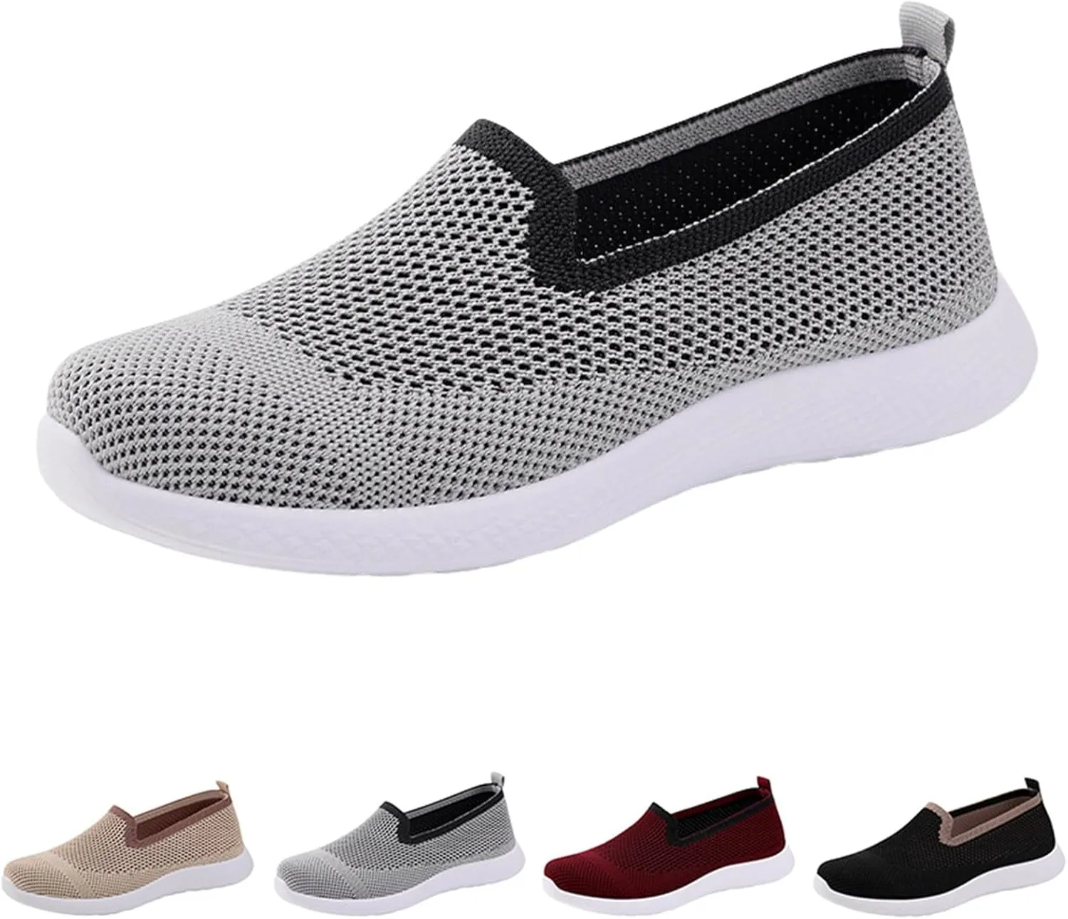 Women's Breathable Mesh Orthopedic Sneakers Comfortable Fashion Non-Slip Walking Shoes Casual Soft Sole Slip-on Loafers Tennis Shoes