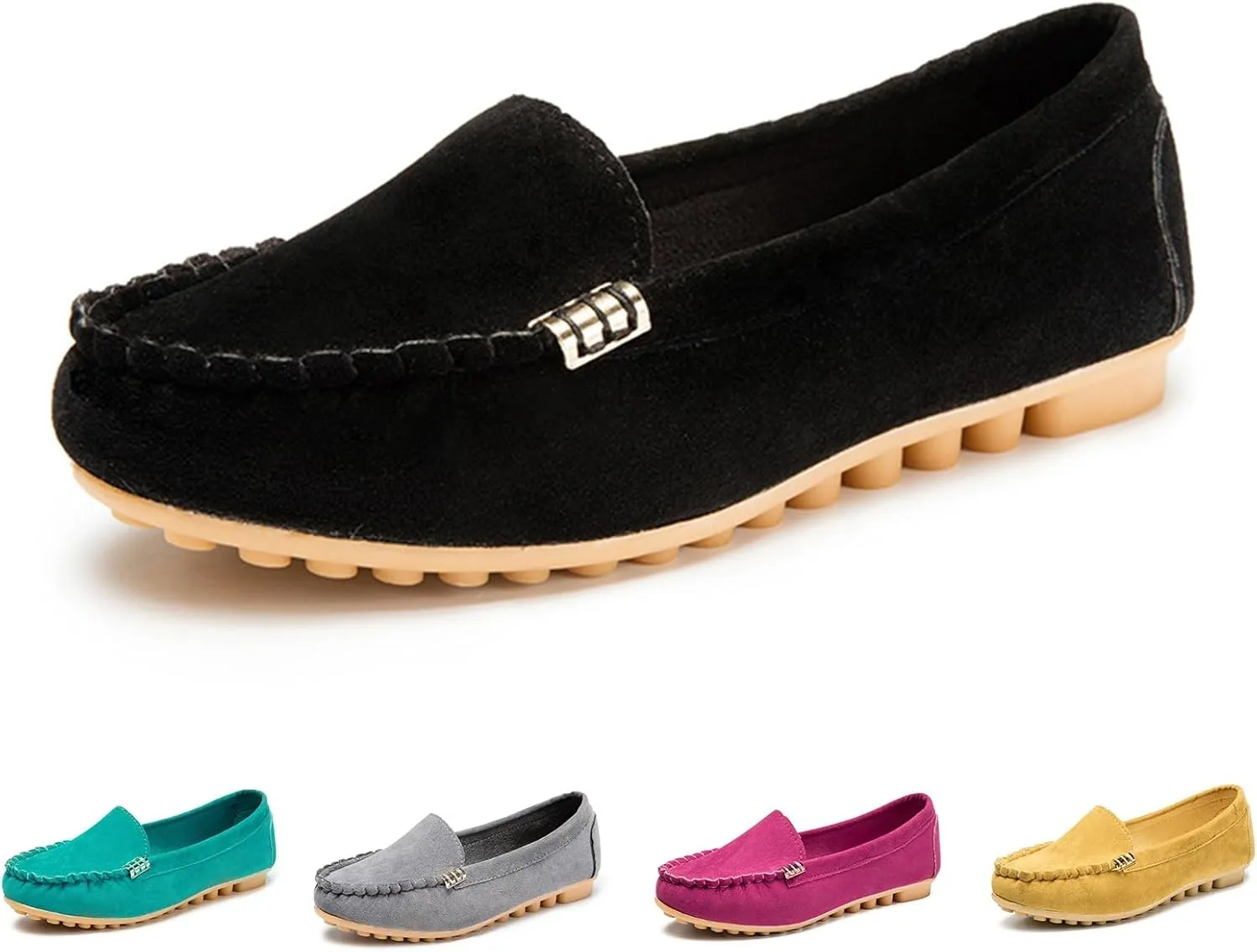 Women's Classic Comfort Penny Loafers Casual Slip On Lightweight Walking Flats Business Casual Shoes Arch Support Women Lightweight Comfortable Shoes Walking Driving Shoe