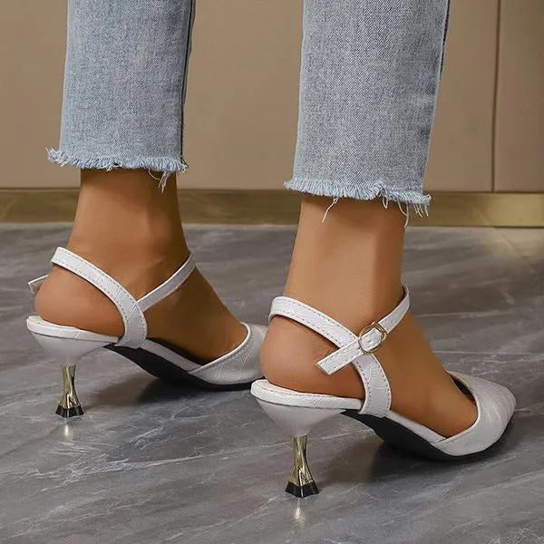 Women's Fashion Pointed Toe Metal Stiletto Fashion Sandals 79040839S