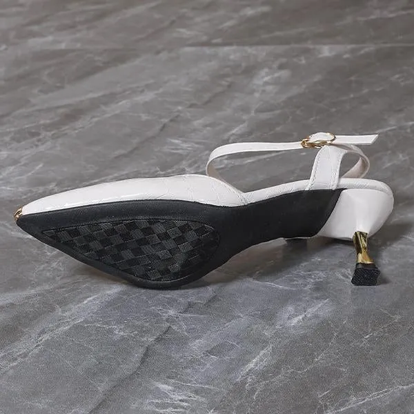 Women's Fashion Pointed Toe Metal Stiletto Fashion Sandals 79040839S
