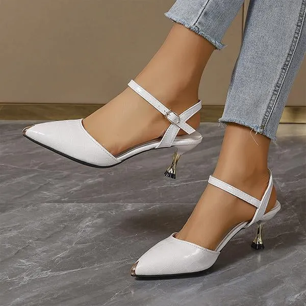 Women's Fashion Pointed Toe Metal Stiletto Fashion Sandals 79040839S