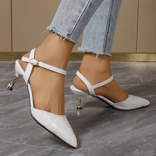 Women's Fashion Pointed Toe Metal Stiletto Fashion Sandals 79040839S