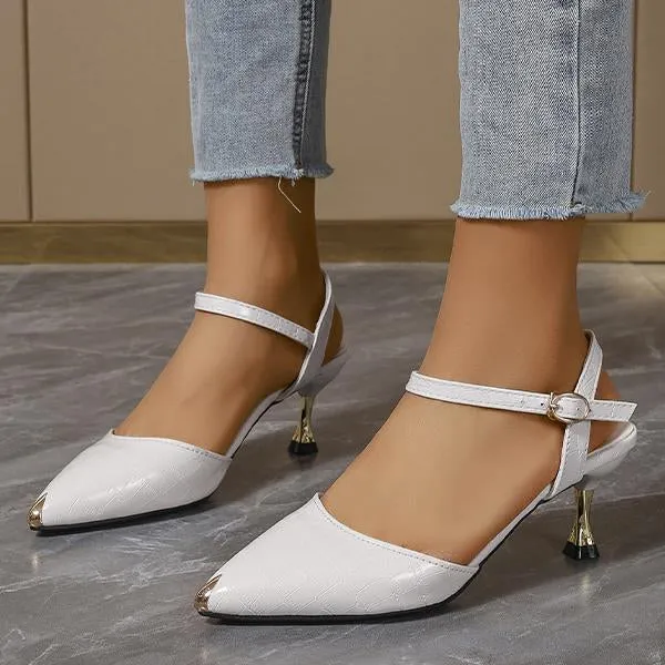 Women's Fashion Pointed Toe Metal Stiletto Fashion Sandals 79040839S