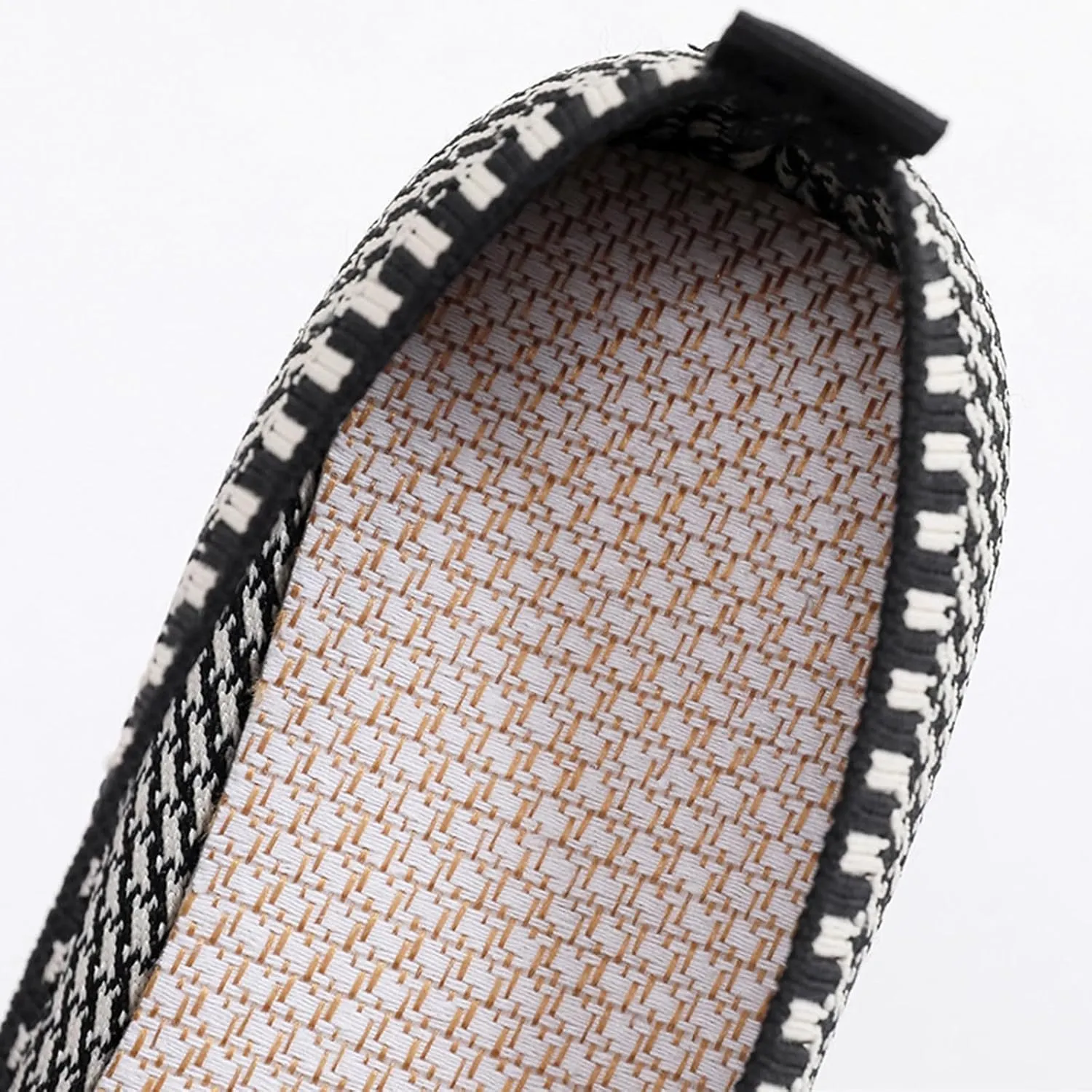 Women's Low Heel Casual Shoes Women's Woven Breathable Soft Sole Shoes Mesh Slip On Sneakers Wide Width Orthopedic Walking Sneaker