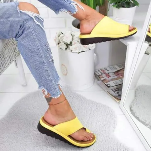 Women'S Vintage Wedge Platform Pullover Slippers 12197341C