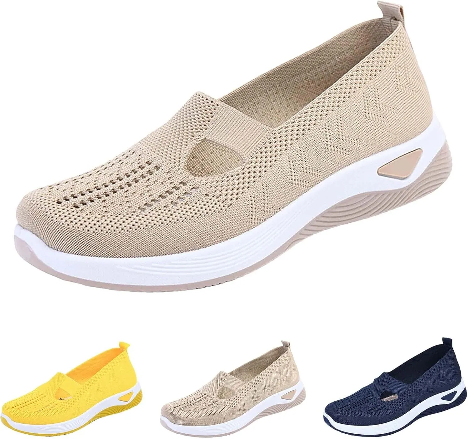 Women's Woven Orthopedic Breathable Soft Shoes Womens Running Shoes Arch Support Shoes Dressy Casual Wedge Sneakers Tennis Shoe Loafers Dress Shoe