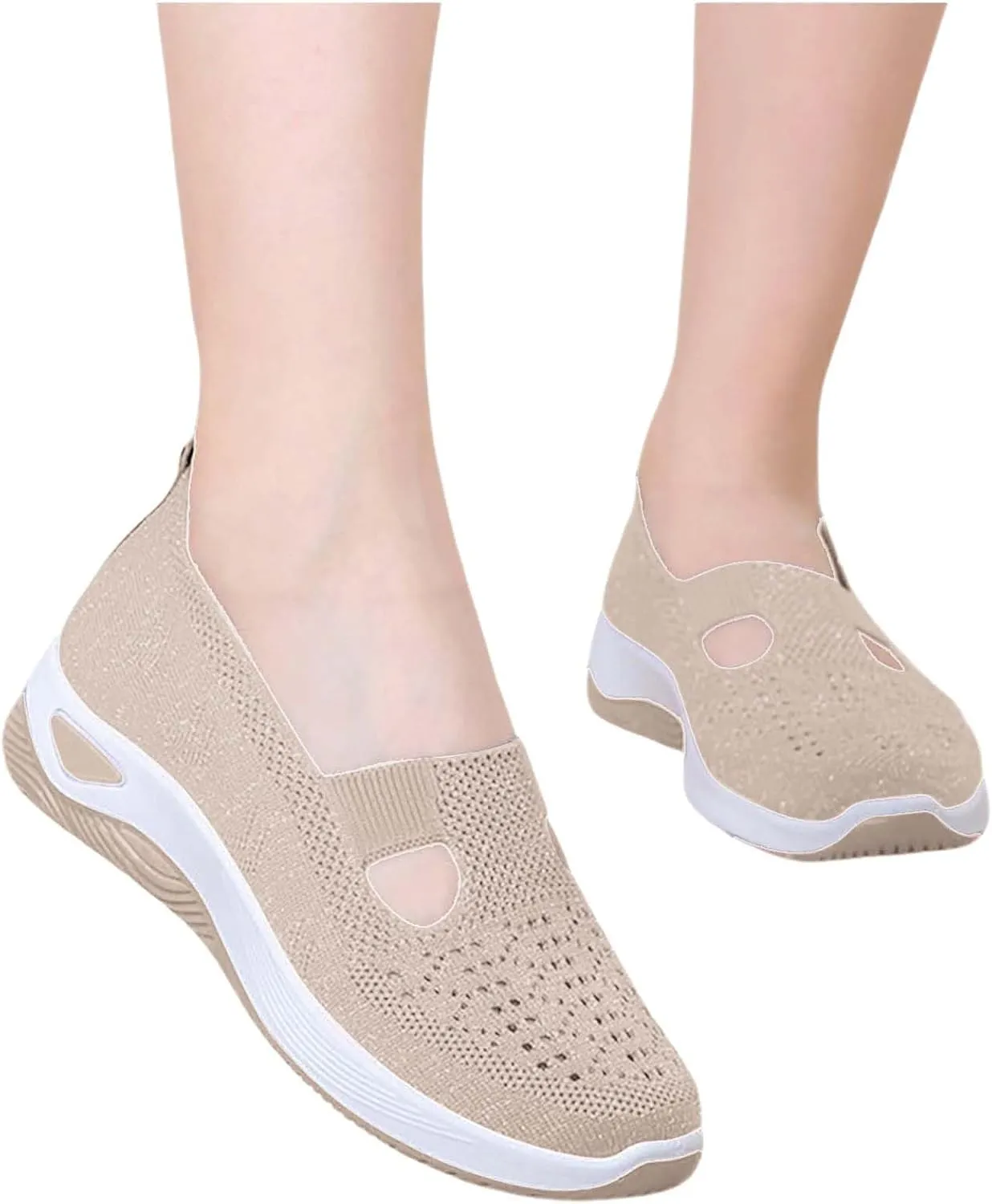 Women's Woven Orthopedic Breathable Soft Shoes Womens Running Shoes Arch Support Shoes Dressy Casual Wedge Sneakers Tennis Shoe Loafers Dress Shoe