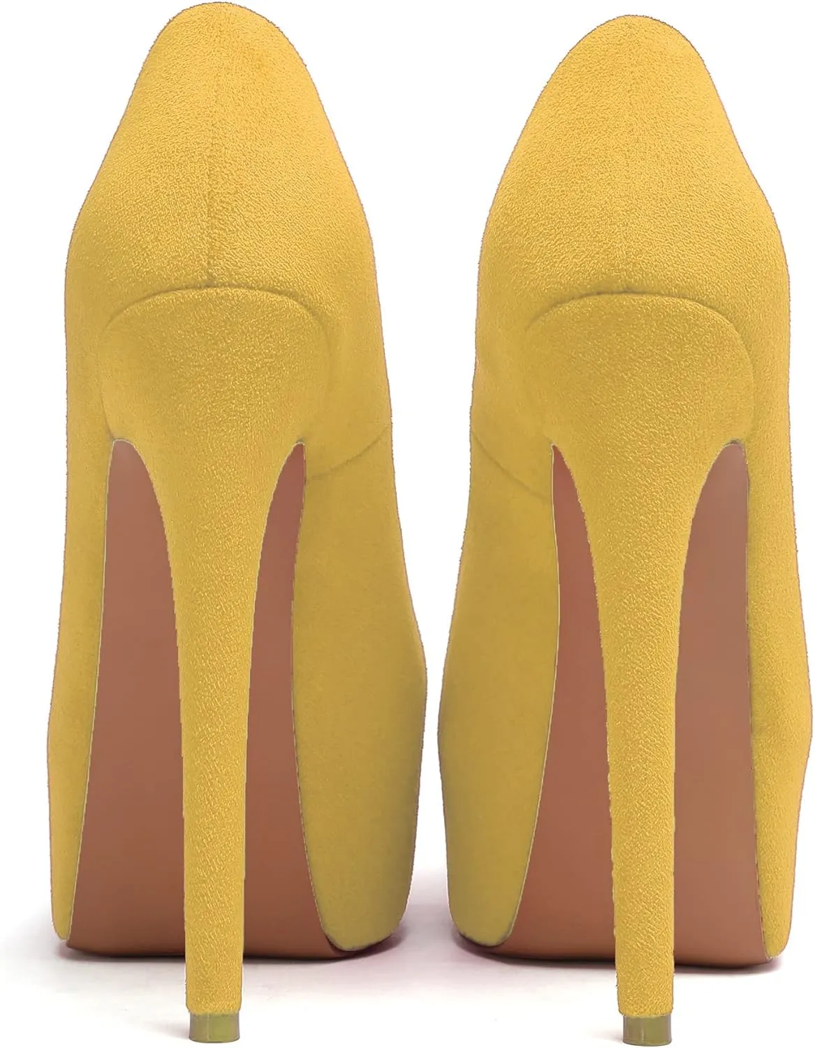 YODEKS Women's Round Toe Platform High Heels Pumps Slip On Elegant Dress Shoes