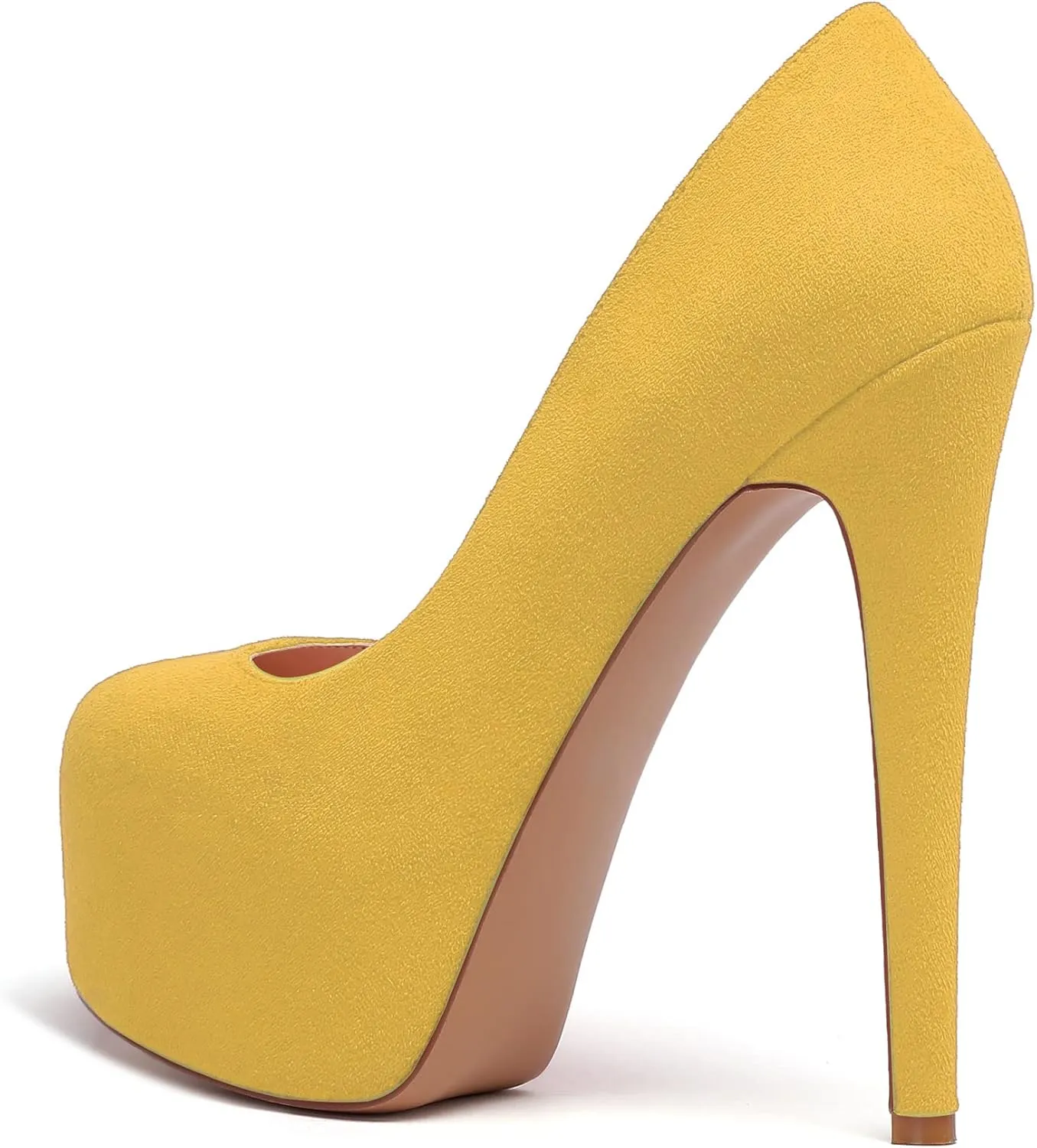 YODEKS Women's Round Toe Platform High Heels Pumps Slip On Elegant Dress Shoes