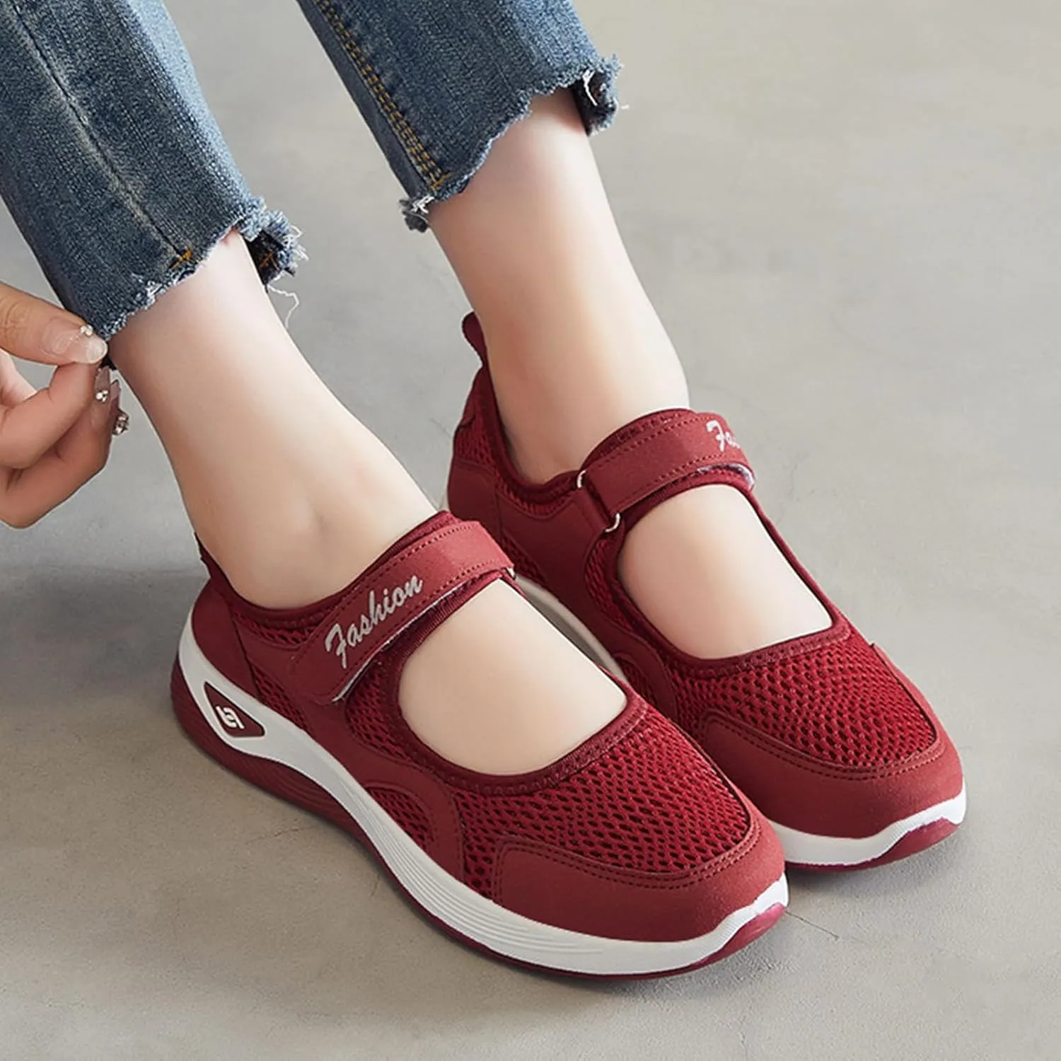 ZWRXW Diabetic Shoes for Women Arch Support Orthopedic Sneakers Comfortable Working Nurse Shoe Non Slip Adjustable Breathable Walking Shoes for Flat Feet Heel Pain Relief,Plantar Fasciitis