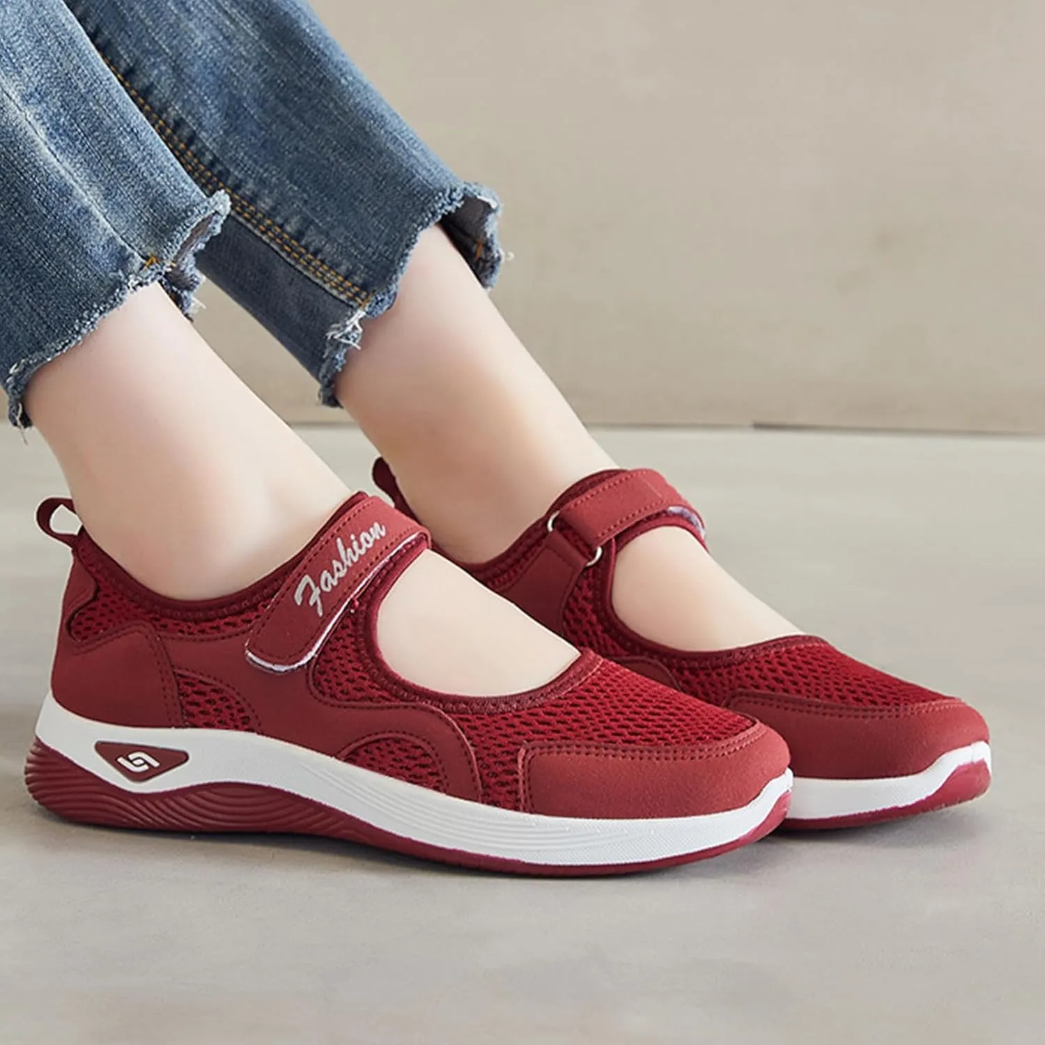 ZWRXW Diabetic Shoes for Women Arch Support Orthopedic Sneakers Comfortable Working Nurse Shoe Non Slip Adjustable Breathable Walking Shoes for Flat Feet Heel Pain Relief,Plantar Fasciitis